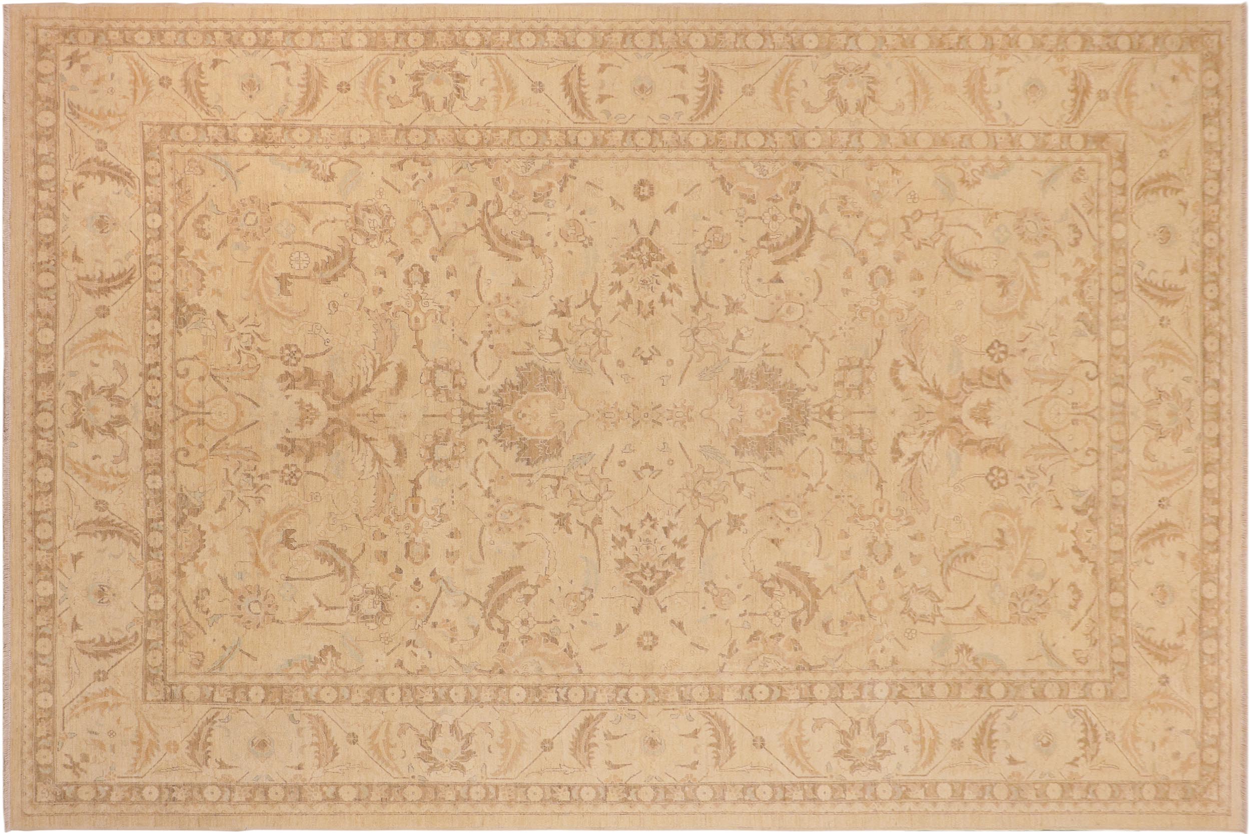 handmade Traditional Kafkaz Tan Beige Hand Knotted RECTANGLE 100% WOOL area rug 10x14