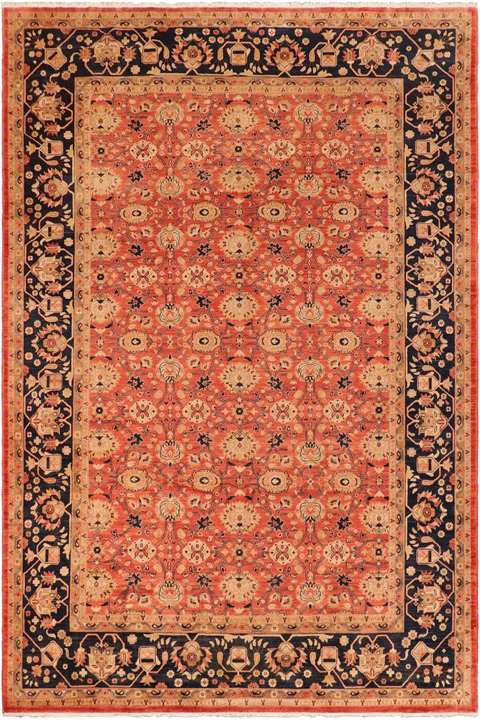 handmade Transitional Kafkaz Red Blue Hand Knotted RECTANGLE 100% WOOL area rug 10 x 13