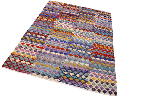 handmade Geometric Moroccan Hi Ivory Gray Hand Knotted RECTANGLE 100% WOOL area rug 9' x 12'