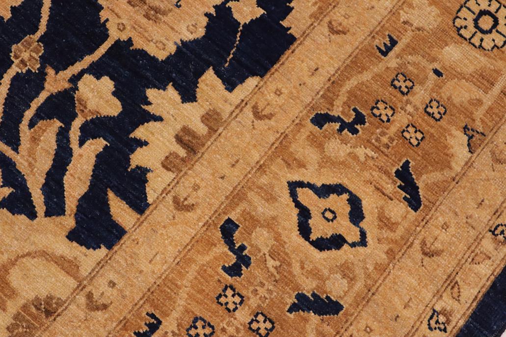 handmade Traditional Kafkaz Blue Brown Hand Knotted RECTANGLE 100% WOOL area rug 10 x 13