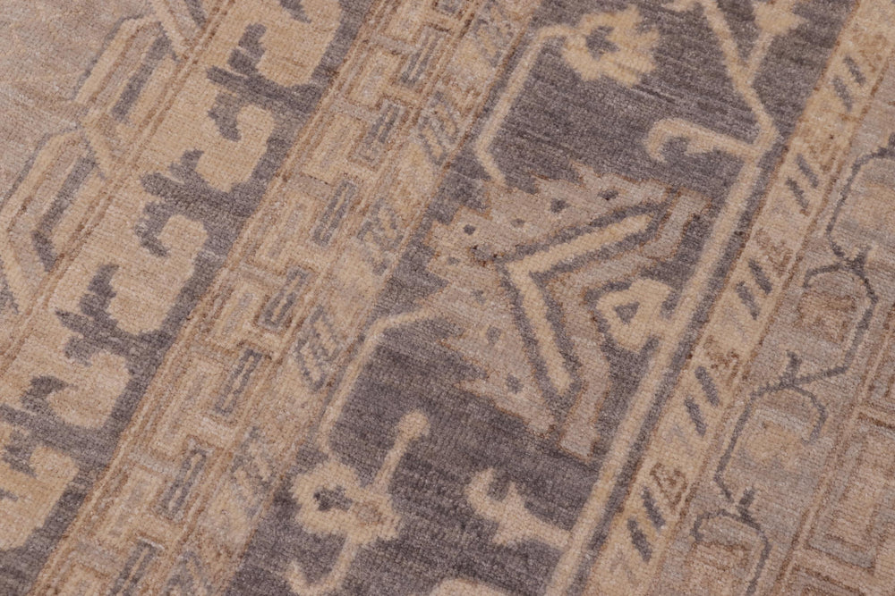 handmade Traditional Kafkaz Lt. Gray Drk. Gray Hand Knotted RECTANGLE 100% WOOL area rug 9' x 12'