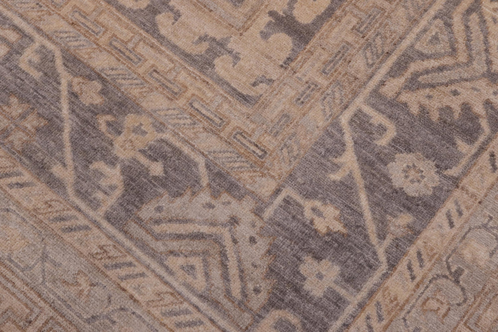 handmade Traditional Kafkaz Lt. Gray Drk. Gray Hand Knotted RECTANGLE 100% WOOL area rug 9' x 12'