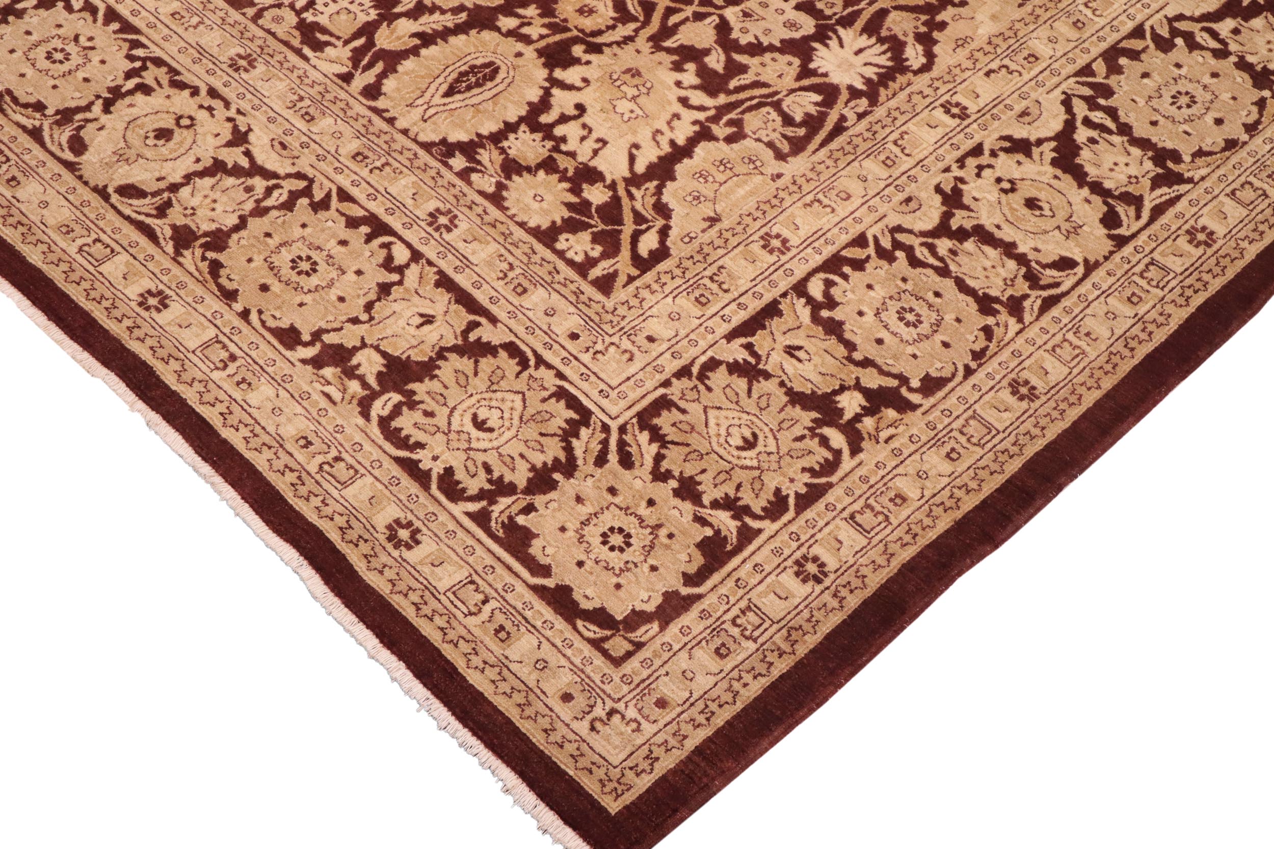 handmade Traditional Kafkaz Brown Beige Hand Knotted RECTANGLE 100% WOOL area rug 10x14