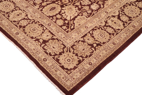 handmade Traditional Kafkaz Brown Beige Hand Knotted RECTANGLE 100% WOOL area rug 10x14