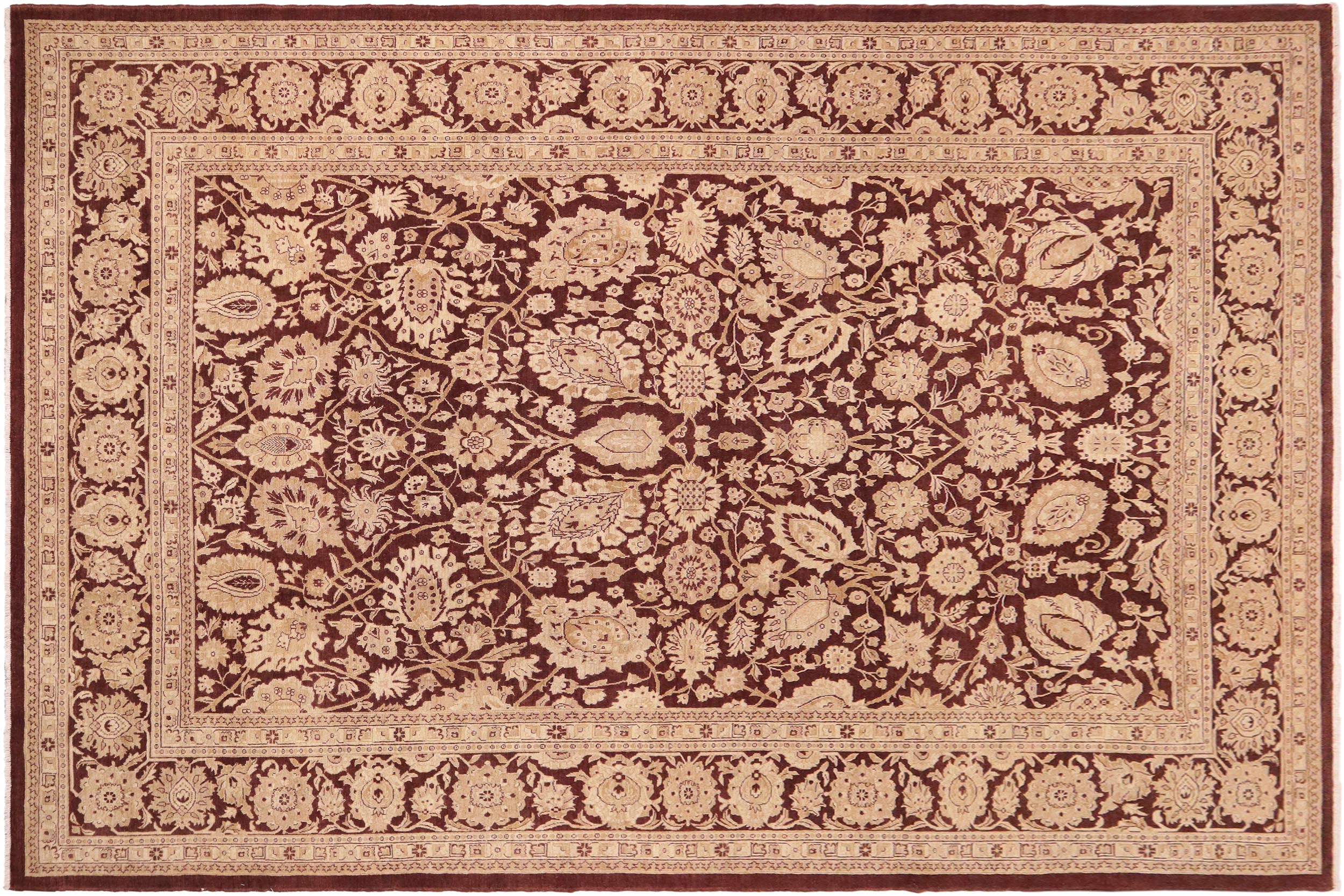 handmade Traditional Kafkaz Brown Beige Hand Knotted RECTANGLE 100% WOOL area rug 10x14