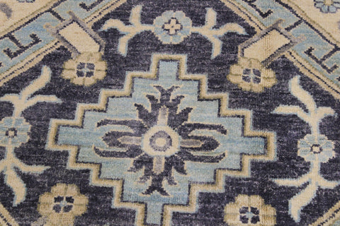 handmade Transitional Kafkaz Drk. Gray Ivory Hand Knotted RECTANGLE 100% WOOL area rug 12' x 14'