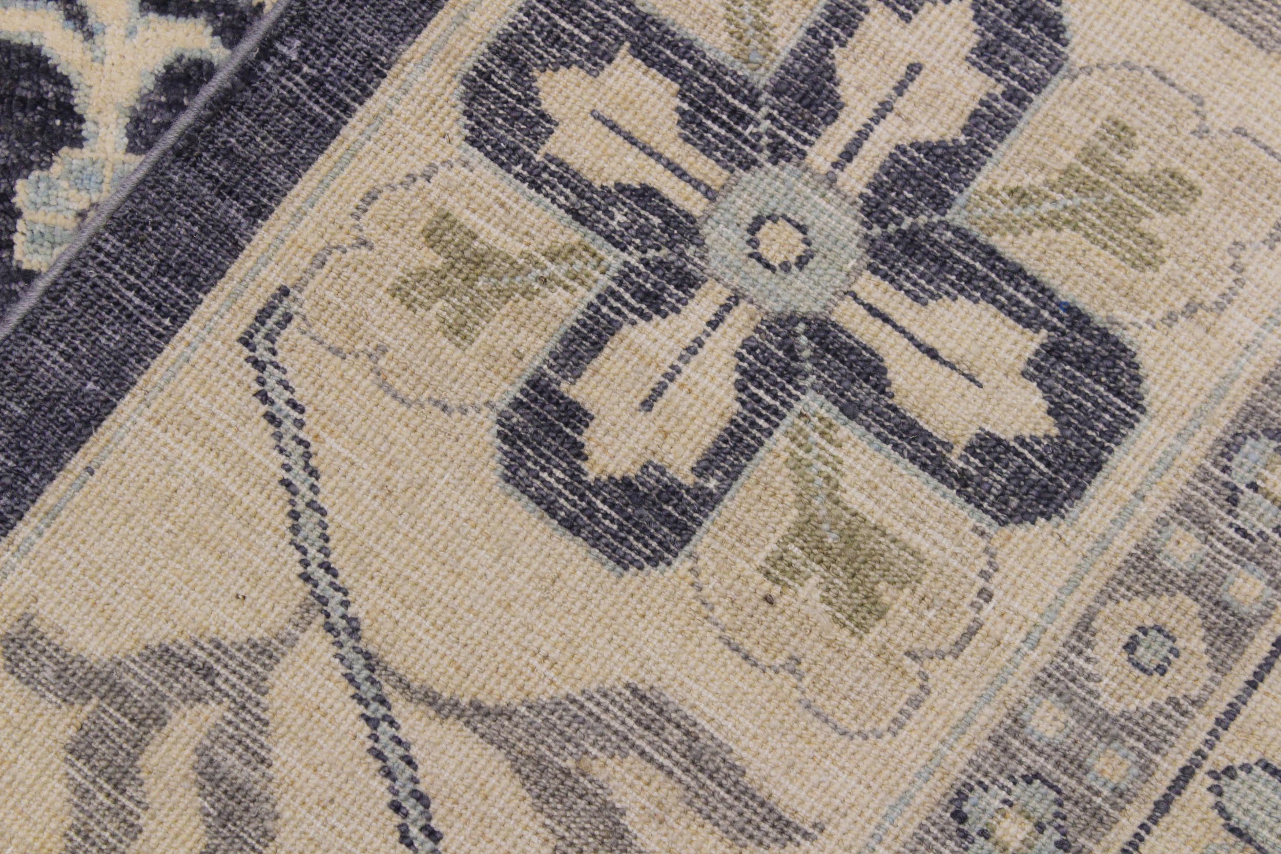 handmade Transitional Kafkaz Drk. Gray Ivory Hand Knotted RECTANGLE 100% WOOL area rug 12' x 14'