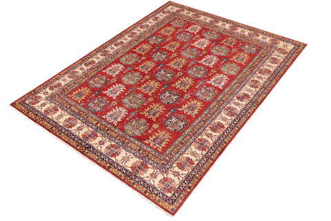 handmade Geometric Super Kazak Red Beige Hand Knotted RECTANGLE 100% WOOL area rug 10' x 14'