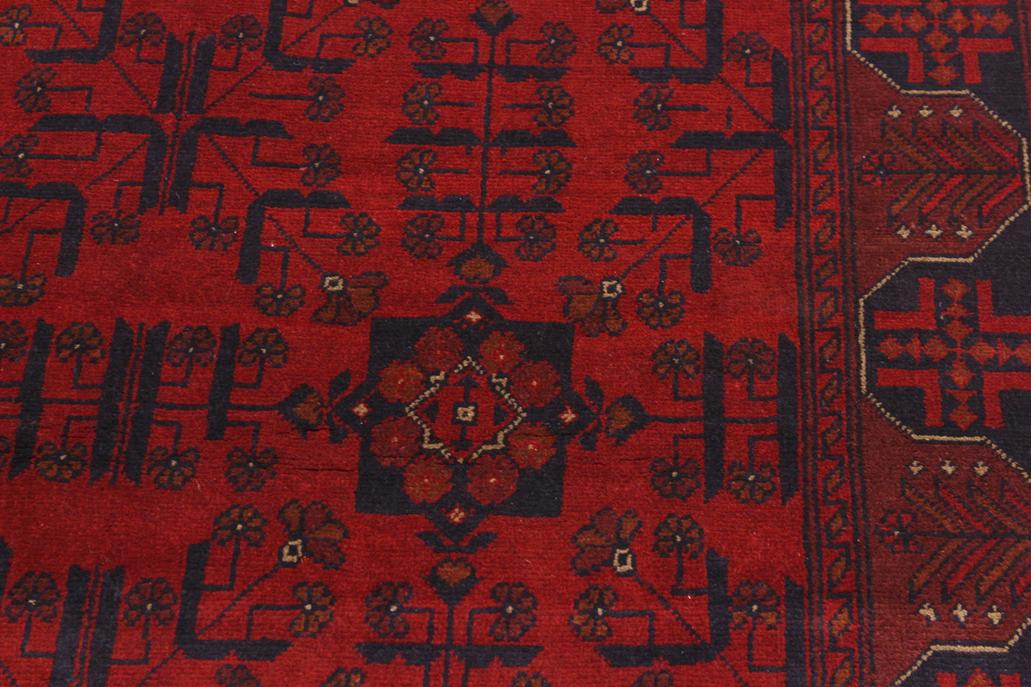 handmade Tribal Biljik Khal Mohammadi Drk. Red Black Hand Knotted RECTANGLE 100% WOOL area rug 4x6