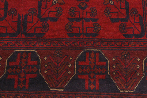 handmade Tribal Biljik Khal Mohammadi Drk. Red Black Hand Knotted RECTANGLE 100% WOOL area rug 4x6