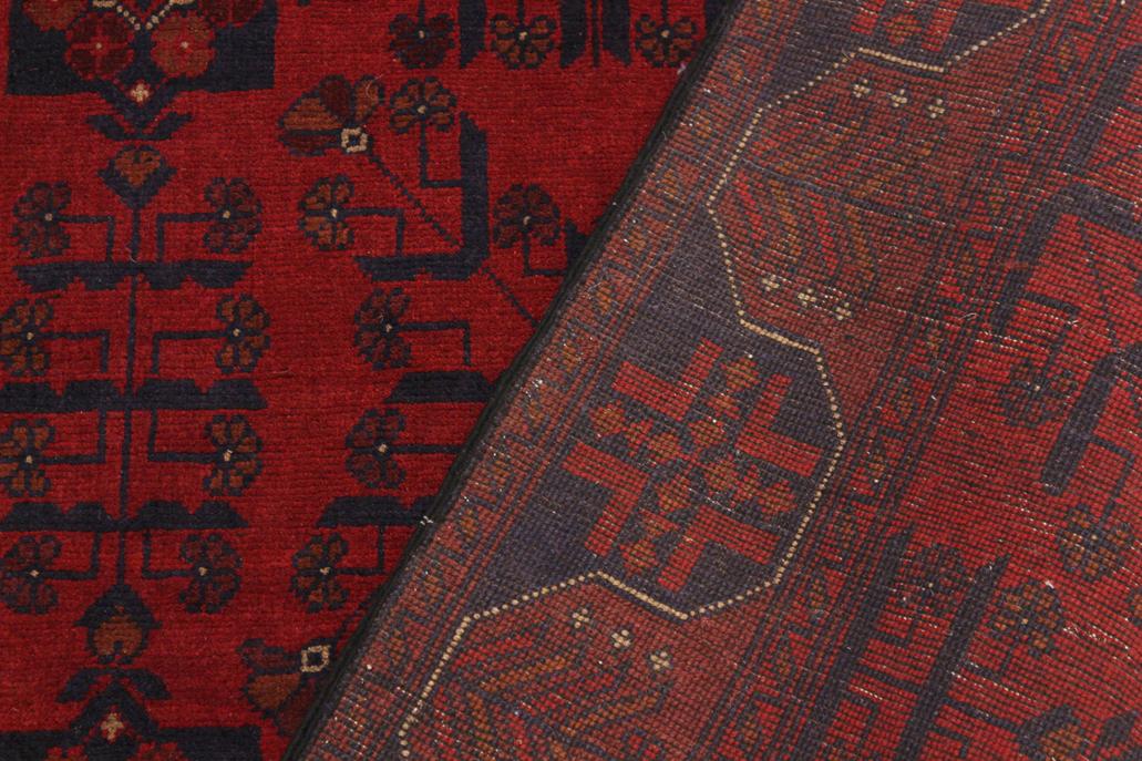 handmade Tribal Biljik Khal Mohammadi Drk. Red Black Hand Knotted RECTANGLE 100% WOOL area rug 4x6