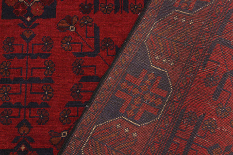 handmade Tribal Biljik Khal Mohammadi Drk. Red Black Hand Knotted RECTANGLE 100% WOOL area rug 4x6