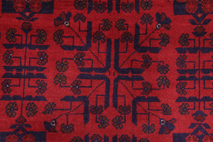 handmade Tribal Biljik Khal Mohammadi Red Blue Hand Knotted RECTANGLE 100% WOOL area rug 5x6