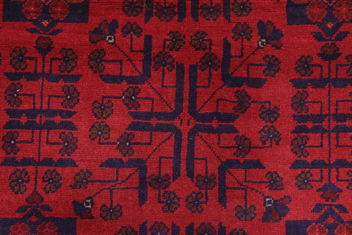 handmade Tribal Biljik Khal Mohammadi Red Blue Hand Knotted RECTANGLE 100% WOOL area rug 5x6