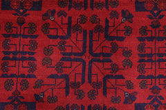 handmade Tribal Biljik Khal Mohammadi Red Blue Hand Knotted RECTANGLE 100% WOOL area rug 5x6