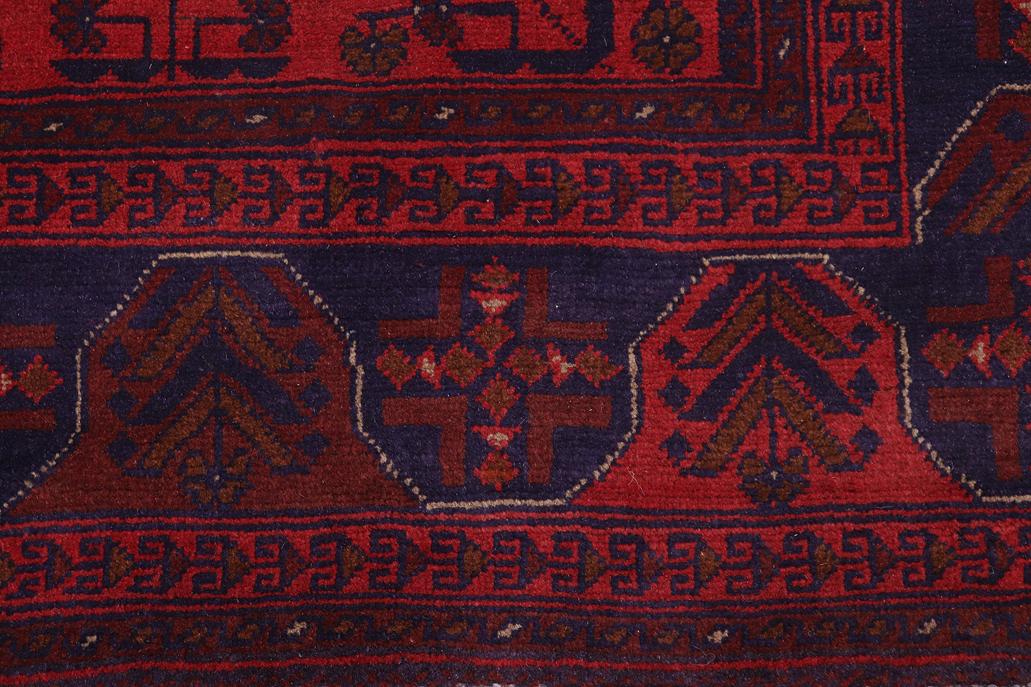 handmade Tribal Biljik Khal Mohammadi Red Blue Hand Knotted RECTANGLE 100% WOOL area rug 5x6