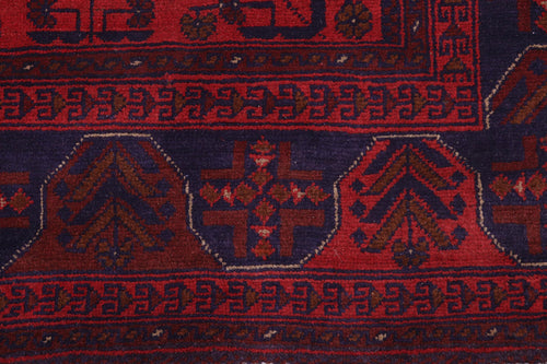 handmade Tribal Biljik Khal Mohammadi Red Blue Hand Knotted RECTANGLE 100% WOOL area rug 5x6