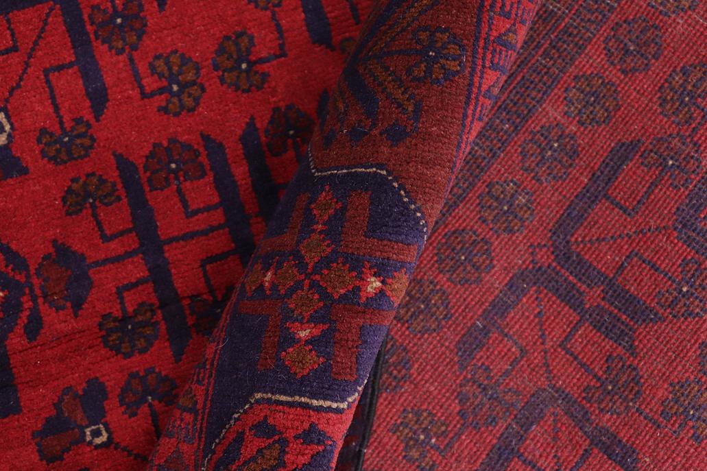 handmade Tribal Biljik Khal Mohammadi Red Blue Hand Knotted RECTANGLE 100% WOOL area rug 5x6