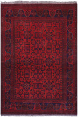 handmade Tribal Biljik Khal Mohammadi Red Blue Hand Knotted RECTANGLE 100% WOOL area rug 5x6
