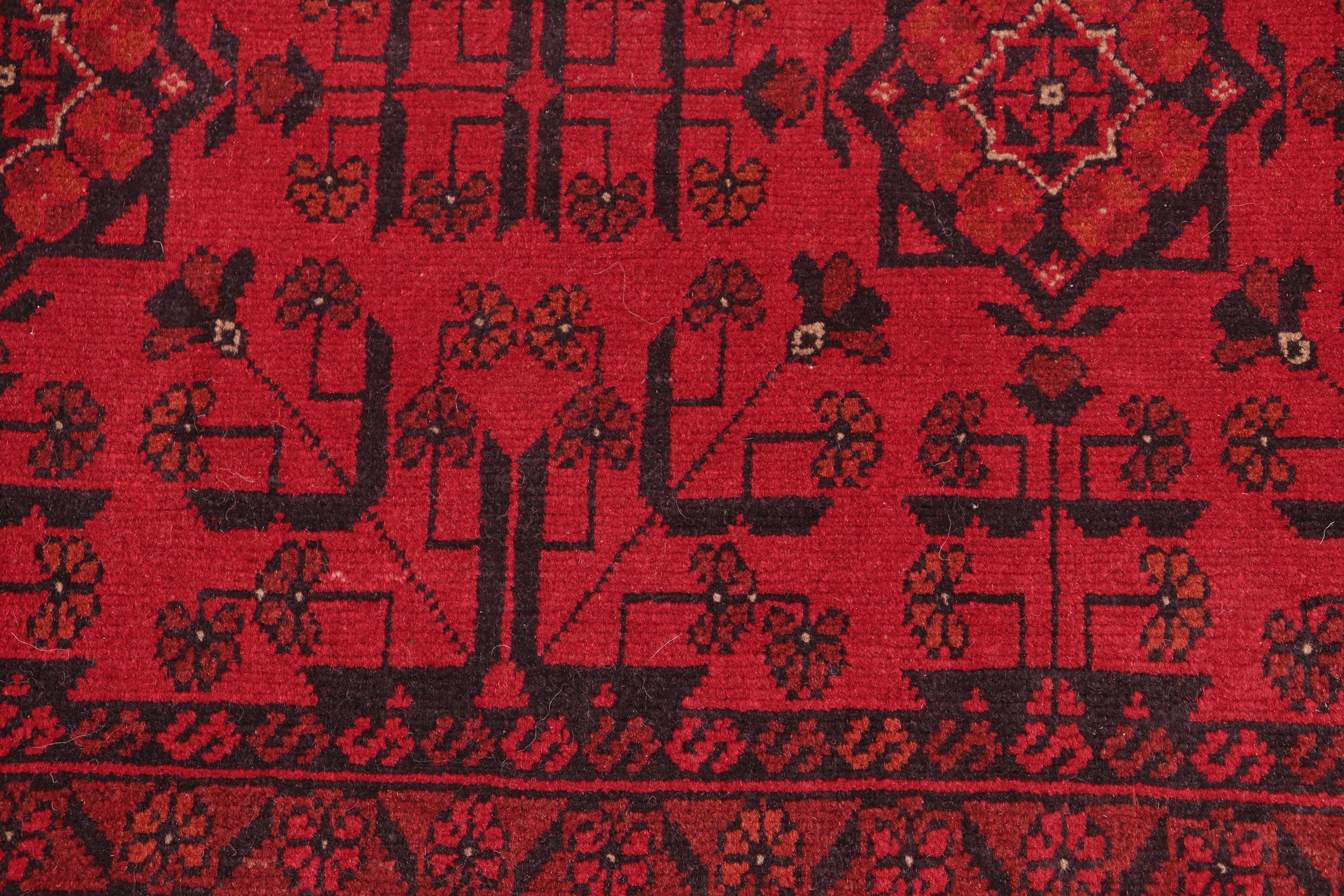 handmade Tribal Biljik Khal Mohammadi Red Black Hand Knotted RECTANGLE 100% WOOL area rug 5x6