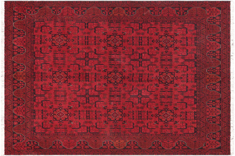 handmade Tribal Biljik Khal Mohammadi Red Black Hand Knotted RECTANGLE 100% WOOL area rug 5x6