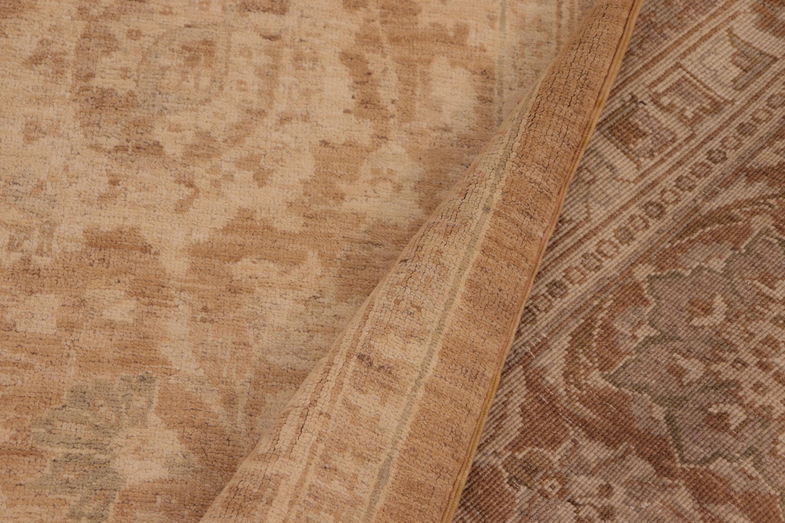 handmade Transitional Kafkaz Brown Beige Hand Knotted RECTANGLE 100% WOOL area rug 10' x 14'