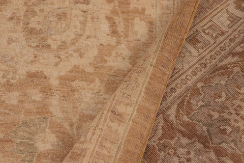 handmade Transitional Kafkaz Brown Beige Hand Knotted RECTANGLE 100% WOOL area rug 10' x 14'