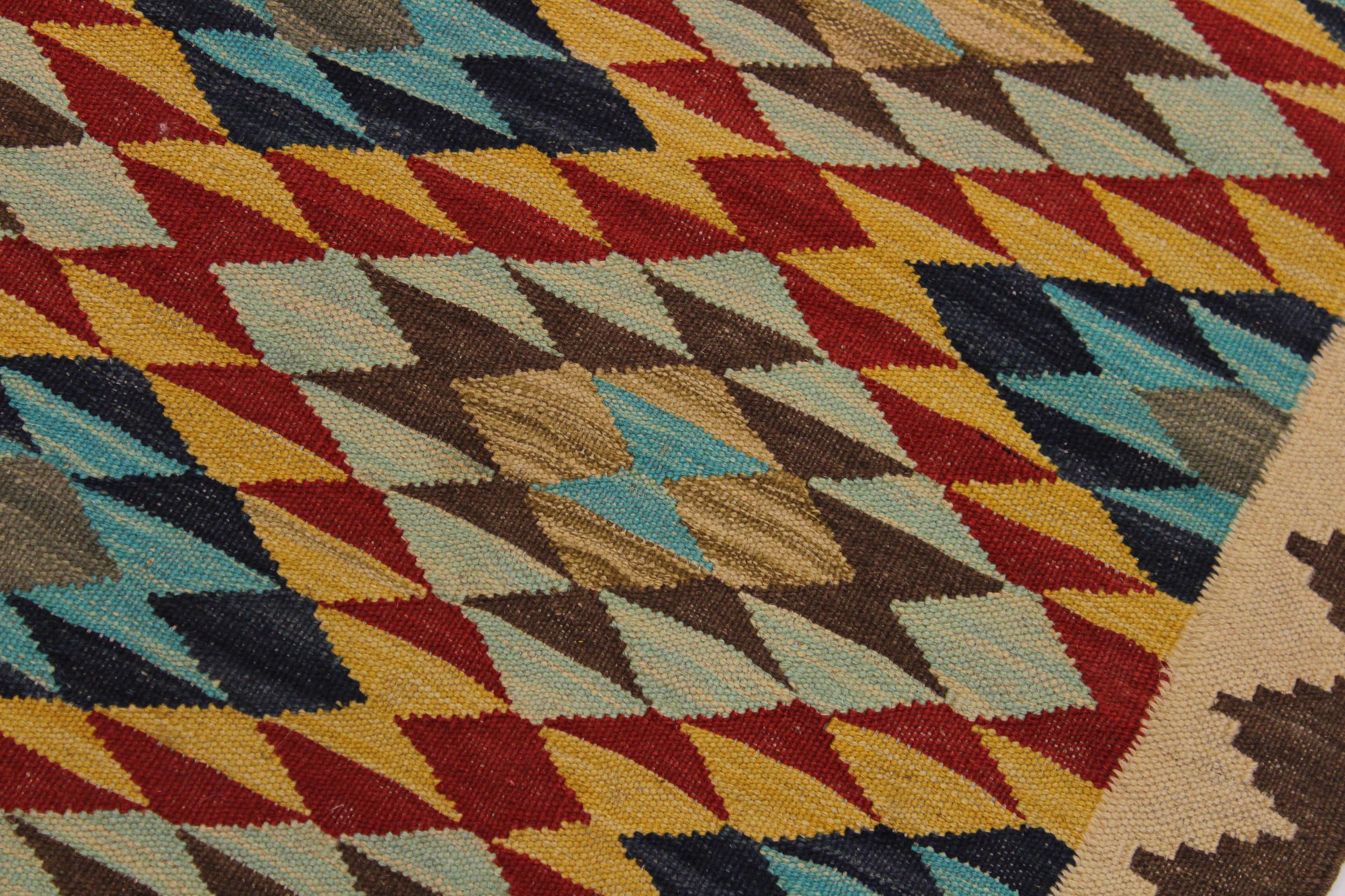 handmade Geometric Kilim Beige Brown Hand-Woven RECTANGLE 100% WOOL area rug 3 x 5