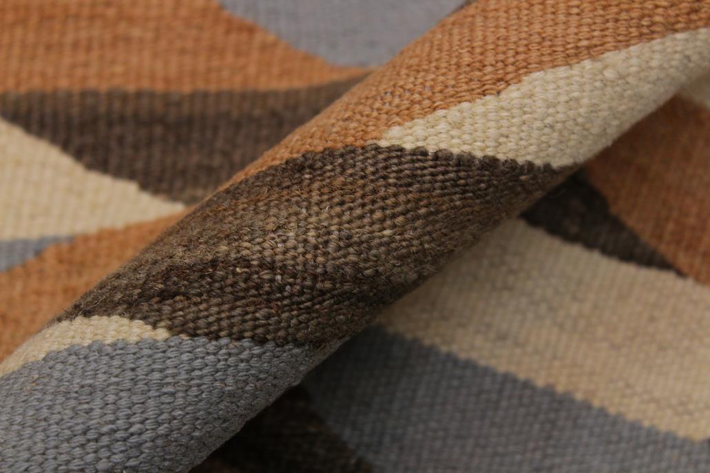 Flat Weave Kilim Antique Navaho Vintage handmade Modern Kilim Ivory Gray Hand-Woven Rectangle 100% Wool Area Rug 5x7 