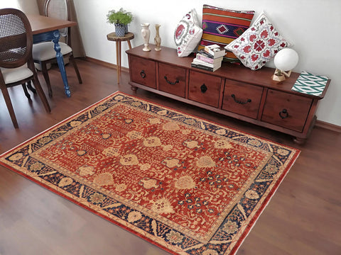 handmade Transitional Kafkaz Red Blue Hand Knotted RECTANGLE 100% WOOL area rug 10' x 14'