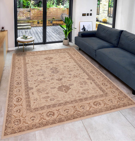 handmade Traditional Kafkaz Ivory Tan Hand Knotted RECTANGLE 100% WOOL area rug 10x14