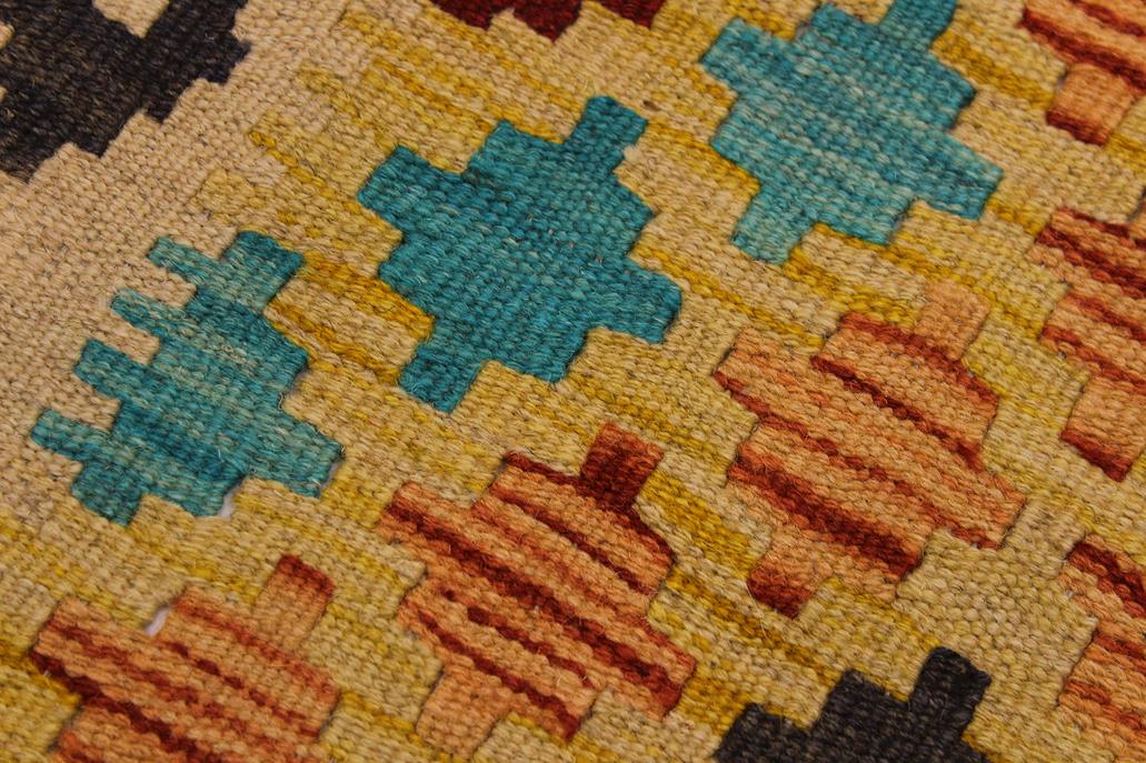 Flat Weave Kilim Antique Navaho Vintage handmade Geometric Kilim Beige Red Hand-Woven Rectangle 100% Wool Area Rug 3x5 