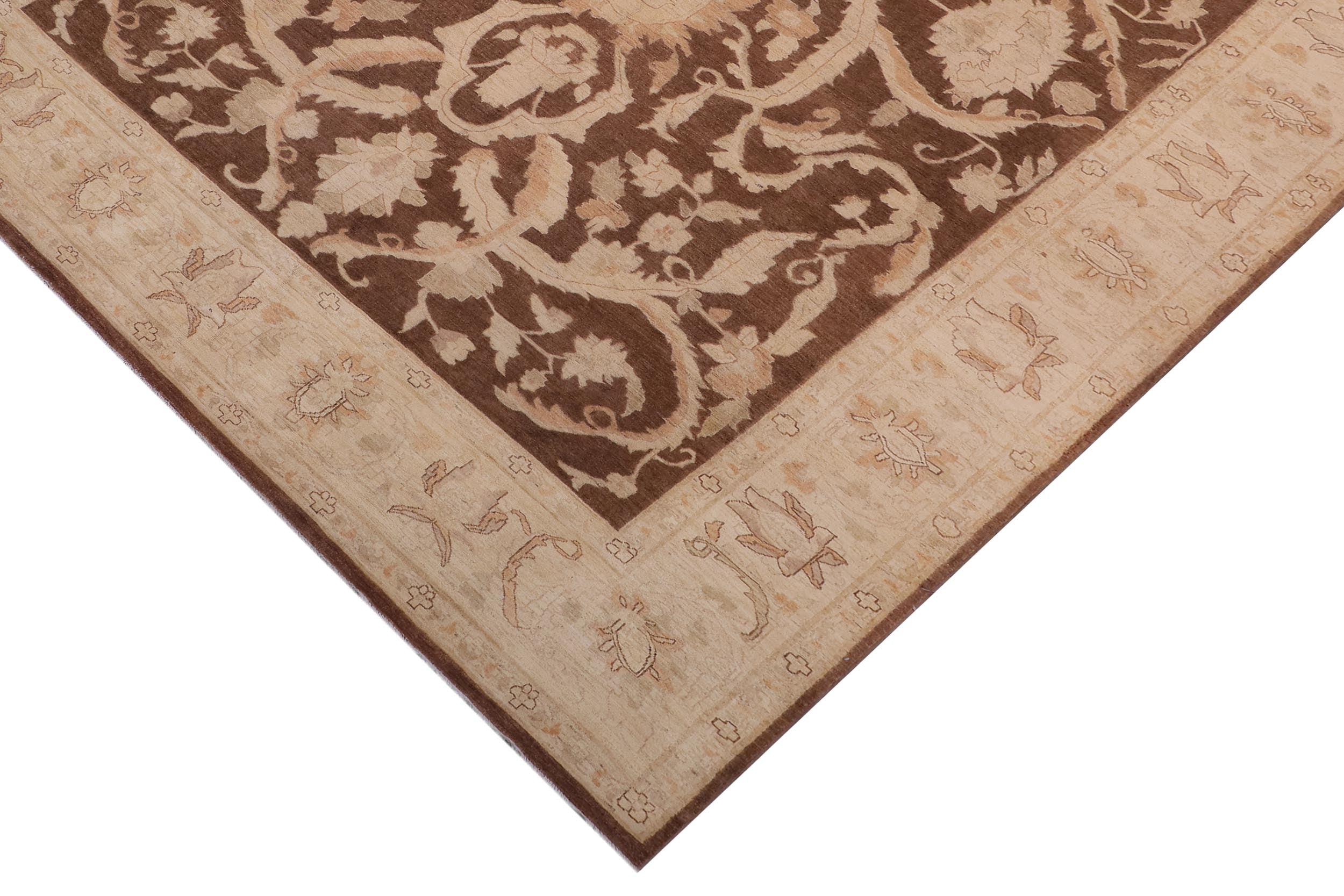 handmade Traditional Kafkaz Dark Brwon Tan Hand Knotted RECTANGLE 100% WOOL area rug 10x15