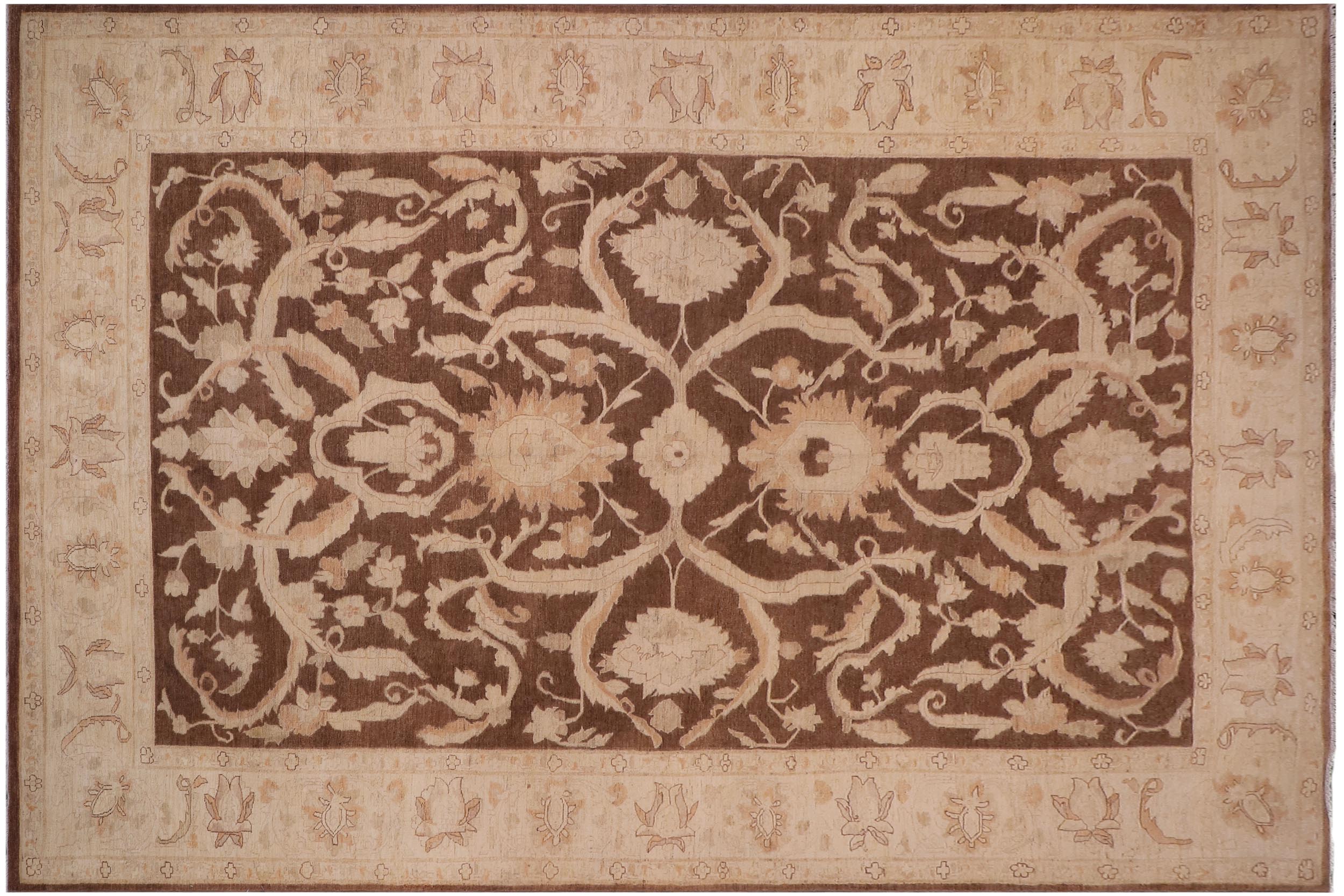 handmade Traditional Kafkaz Dark Brwon Tan Hand Knotted RECTANGLE 100% WOOL area rug 10x15