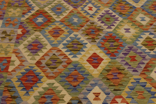 handmade Geometric Kilim Rust Gold Hand-Woven RECTANGLE 100% WOOL area rug 6 x 8