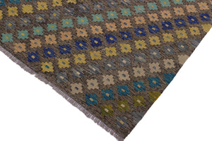 handmade Modern Kilim Brown Tan Hand-Woven RECTANGLE 100% WOOL area rug 6x8