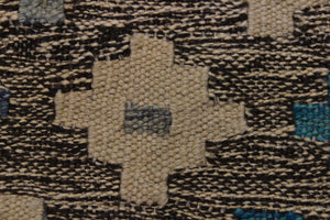 handmade Modern Kilim Brown Tan Hand-Woven RECTANGLE 100% WOOL area rug 6x8