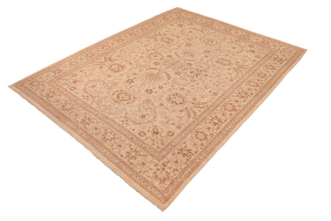 handmade Transitional Kafkaz Beige Brown Hand Knotted RECTANGLE 100% WOOL area rug 10' x 14'