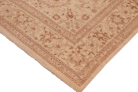 handmade Transitional Kafkaz Beige Brown Hand Knotted RECTANGLE 100% WOOL area rug 10' x 14'