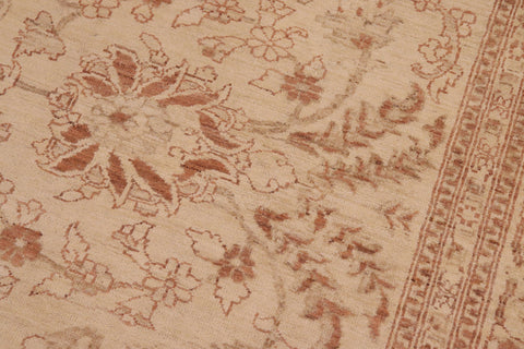 handmade Transitional Kafkaz Beige Brown Hand Knotted RECTANGLE 100% WOOL area rug 10' x 14'
