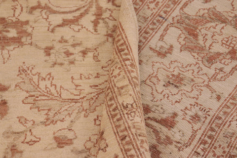 handmade Transitional Kafkaz Beige Brown Hand Knotted RECTANGLE 100% WOOL area rug 10' x 14'