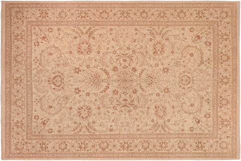 handmade Transitional Kafkaz Beige Brown Hand Knotted RECTANGLE 100% WOOL area rug 10' x 14'