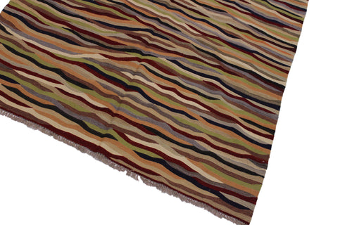 handmade Modern Kilim Beige Red Hand-Woven RECTANGLE 100% WOOL area rug 5x7