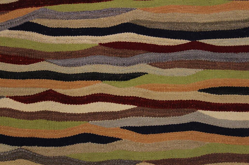 Flat Weave Kilim Antique Navaho Vintage handmade Modern Kilim Beige Red Hand-Woven Rectangle 100% Wool Area Rug 5x7 