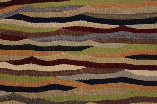 handmade Modern Kilim Beige Red Hand-Woven RECTANGLE 100% WOOL area rug 5x7