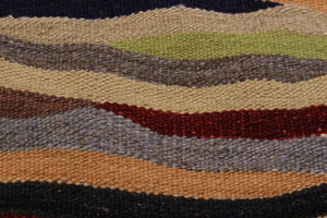 handmade Modern Kilim Beige Red Hand-Woven RECTANGLE 100% WOOL area rug 5x7
