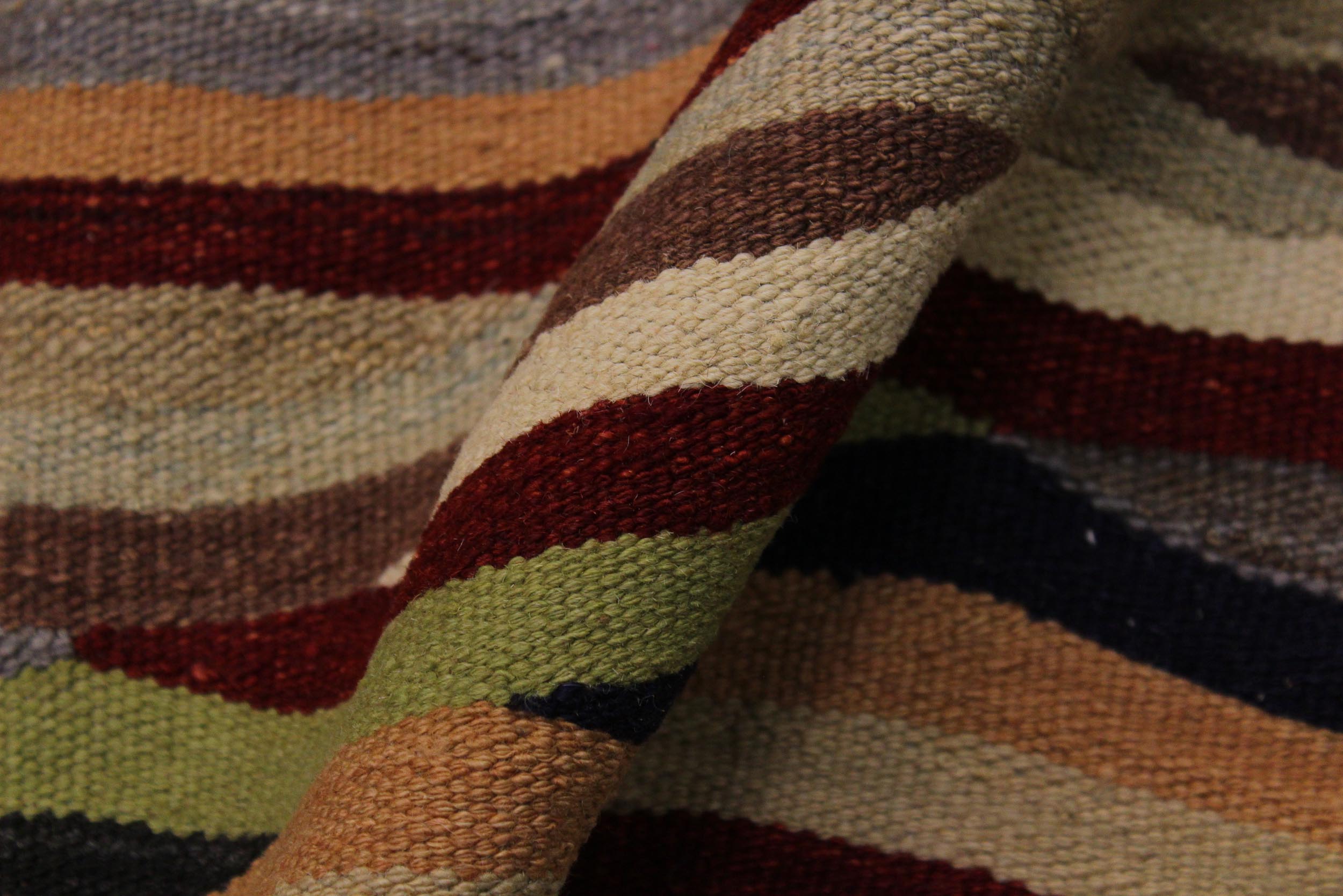 handmade Modern Kilim Beige Red Hand-Woven RECTANGLE 100% WOOL area rug 5x7