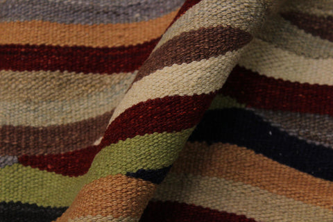 handmade Modern Kilim Beige Red Hand-Woven RECTANGLE 100% WOOL area rug 5x7