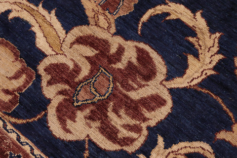 handmade Traditional Kafkaz Blue Tan Hand Knotted RECTANGLE 100% WOOL area rug 10x14