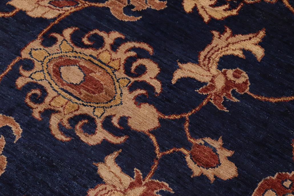 handmade Traditional Kafkaz Blue Tan Hand Knotted RECTANGLE 100% WOOL area rug 10 x 14